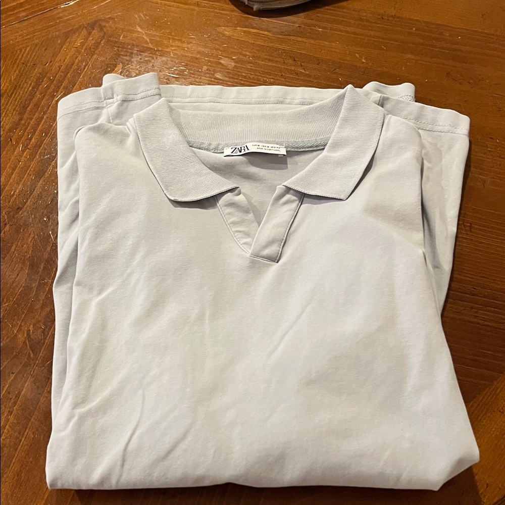 Zara Soft Gray Collared Shirt